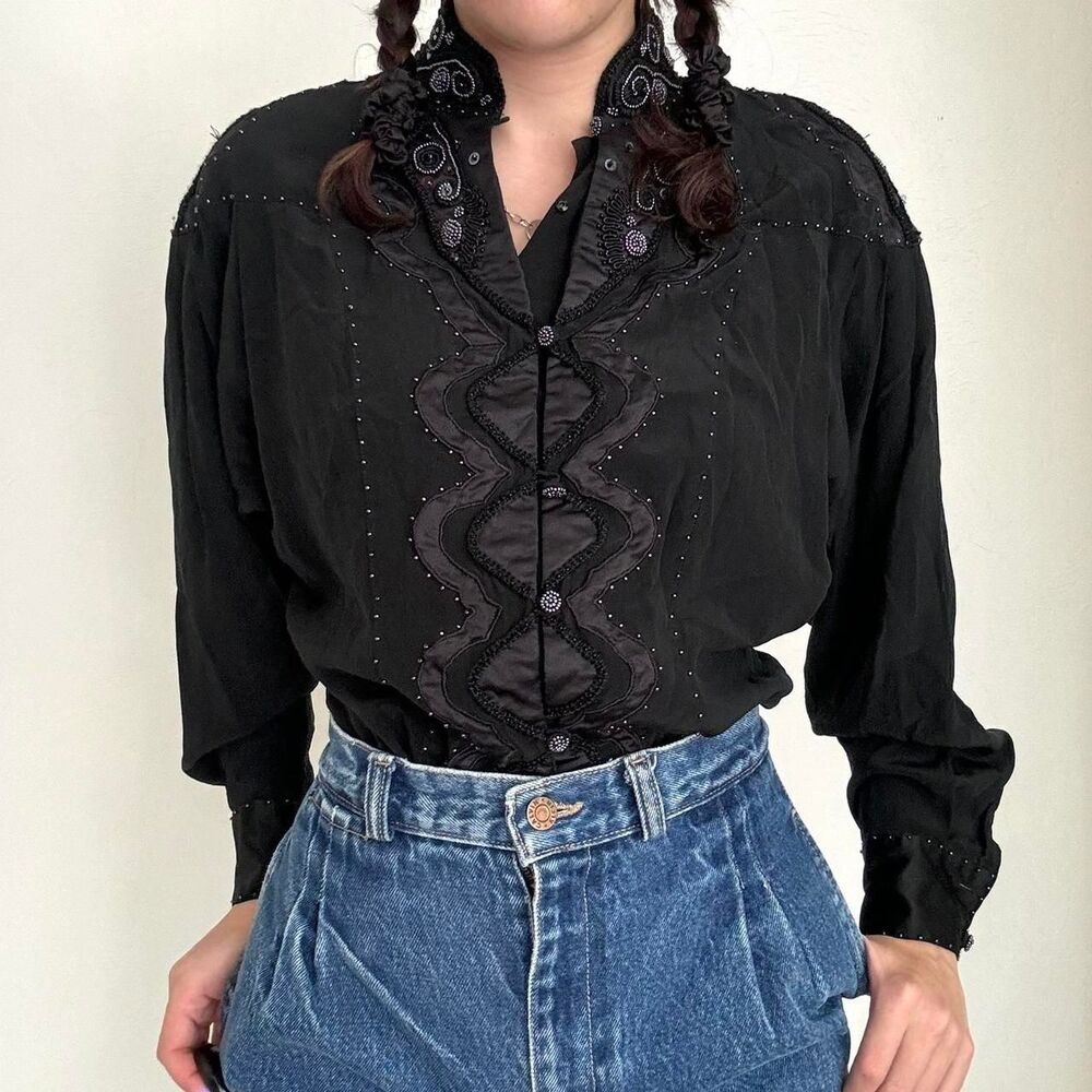 American-vintage Women's Black Blouse
